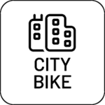 Fahrrad-Icons City-Bike